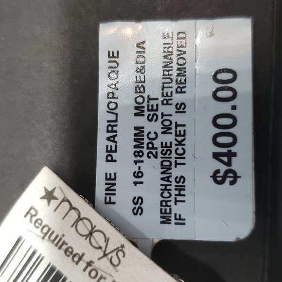 Mobe Pearl Opaque & Diamond Necklace/Earring Set 16-18MM - Picture 8 of 8